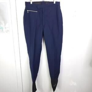 Bogner Pants Womens 10 Large Navy Stirrup Ski Snow Wool Blend Zip Pocket